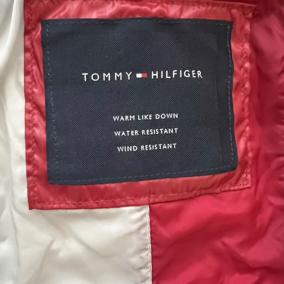 DESIGNER TH TOMMY HILFIGER MEN’S QUILTED PUFFER HOODED RED JACKET M MEDIUM - Picture 7 of 10